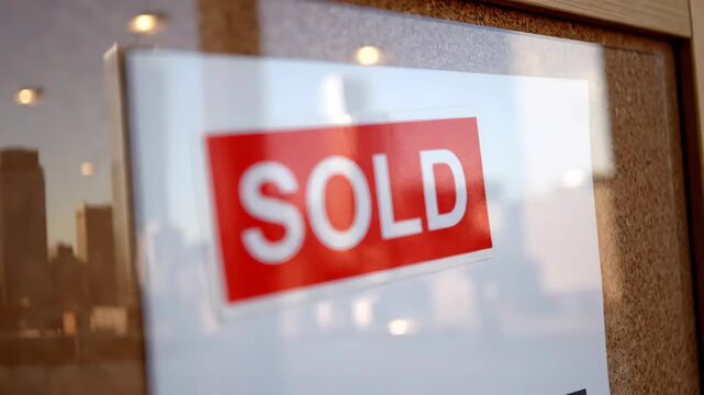 Sold Sign Attached to Cork Board Indicating Property Transaction