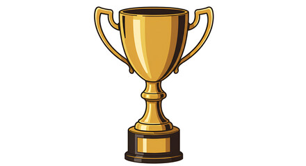 Shiny Gold Champion's Trophy Cup Vector Illustration