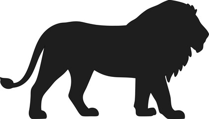 Stylized lion silhouette logo template, vector graphic with clean outline. Ideal for branding, heraldry, or strong identity design.