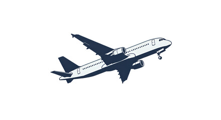 Passenger Airplane Taking Off - Graphic Vector Illustration