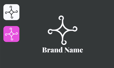Minimal Star Outline, Elegant Corporate Icon, Premium Brand Mark, Isolated White on Black