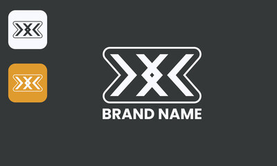 X Letter Art Logo, Modern Geometric Design, Unique Initial Symbol, White Icon Black Background