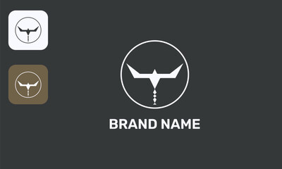 Minimalist Swallow Logo, Clean Bird Design, Simple Flying Bird Symbol, Isolated White on Black