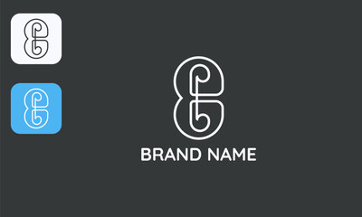 Abstract B Monogram, Modern Letter B Design, Geometric Alphabet Logo, Isolated White on Black