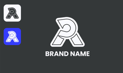 Simple PA Monogram, Modern Letters Design, Elegant Initial Logo, Isolated White on Black