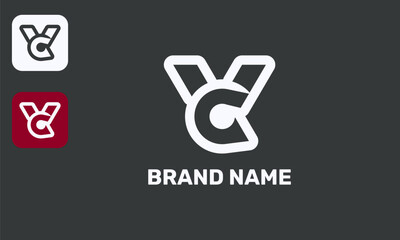 Modern VC Monogram Logo, Elegant Letters Design, Minimalist Venture Capital Symbol, Isolated White on Black