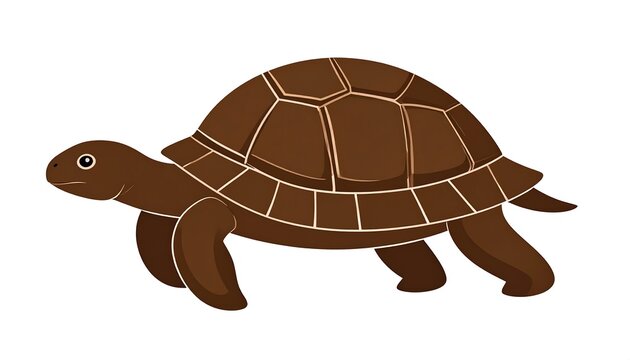 Cartoon illustration of a brown turtle with its head and legs
