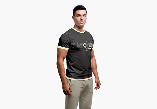 Man in a T-Shirt Mockup