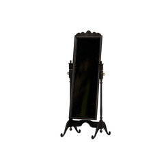 Black rectangular cheval mirror isolated on transparent background