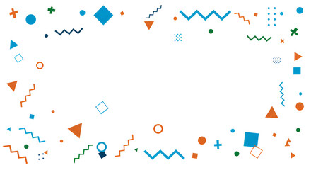Playful Abstract Geometric Shapes Frame on White Background