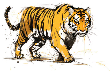 PNG Tiger tiger wildlife drawing.