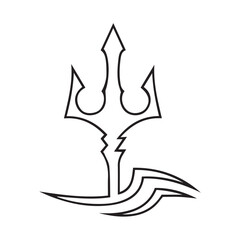 Trident vector logo icon Line art illustration sign symbol