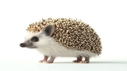 Obraz premium Cute african pygmy hedgehog portrait, studio shot on white background animal