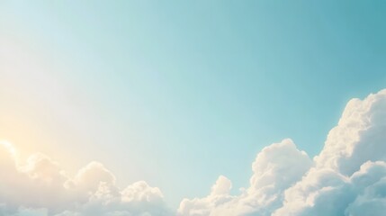 Beautiful cloudscape on bright sky background with sunlight natural and serene scenic