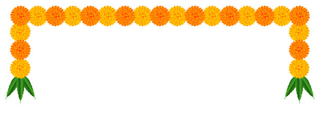 Marigold flower hanging garland: occasion, reception, welcome, marriage, mala, invitation, engagement, image, wedding, bride, worship, diwali, divali, deepavali, puja, dussehra, durga, hindu, indian