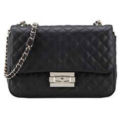 Classic Black Designer Shoulder Bag &ndash; Stylish Quilted Fashion Purse