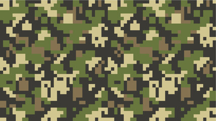 Pixel Camouflage Design. Digital seamless pattern for military, outdoor, and security design.