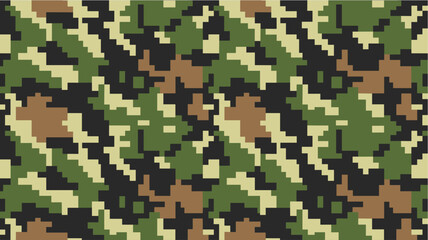 Army Pixel Camouflage. Digital pattern for fabric, textile, and combat gear design.