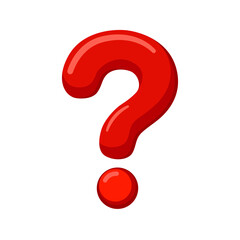 red question mark isolated on transparent background