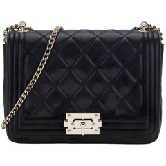 Elegant Black Quilted Chain Handbag for Women &ndash; Luxury Crossbody Purse