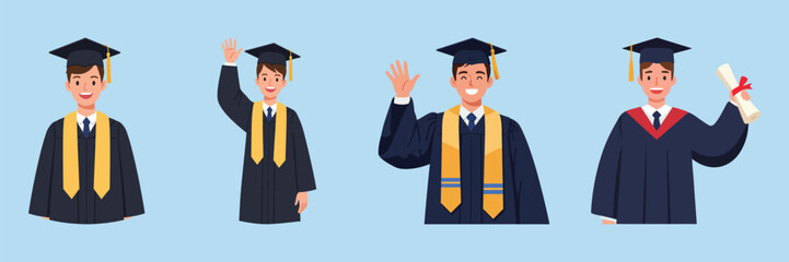 Graduation Day Celebrating Diverse Graduates with Tassels and Diplomas