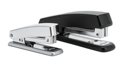 Two stapler variations (different sizes, shapes, or finishes) displayed at a slight d 815261
