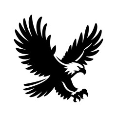 Obraz premium silhouette of an eagle in flight with outstretched wings