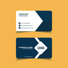 Professional Navy Blue and White Business Card Design