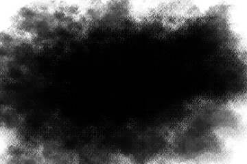A dark, smoky cloud of black ink spreading across a transparent background, creating a dramatic and mysterious effect, isolated on transparent background transparent