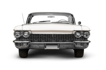 White colored classic muscle Frontal View on transparent background