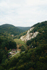 Green mountains, hills and valleys, Ojcowski National Park, Poland