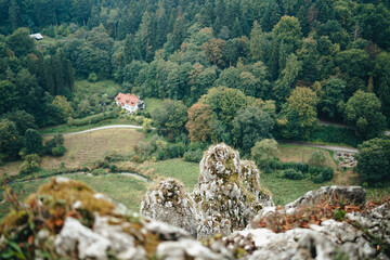 Green mountains, hills, Ojcowski National Park, Poland