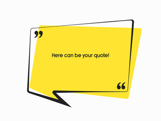 Speech bubble. Space for quote text, frame message