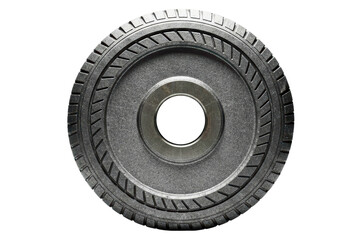 Obraz premium Industrial diamond grinding wheel for cutting stone or concrete on a transparent background