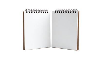  Modern spiral notebook collection with paired styles, isolated on transparent background