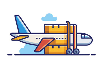 Airplane cargo shipment icon logistic fast delivery service  