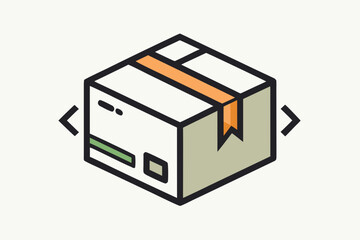 Amazon package box arrow path around delivery parcel  