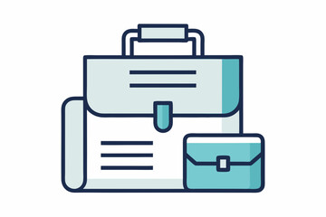 Briefcase with legal papers professional office work icon