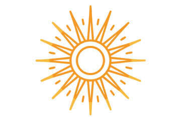 circular radiant sun with geometric hollow center design