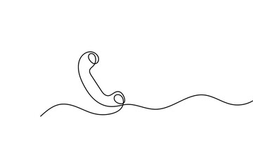 Call icon continuous one line drawing minimalist style isolated outline vector art
