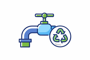 Faucet icon hand turning knob thin water control