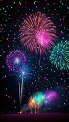 fireworks in the night sky
