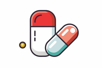 Medical pill capsule icon healthcare medicine pharmaceutical symbol
