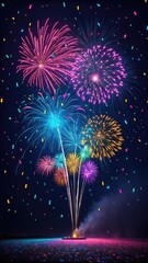 fireworks in the night sky