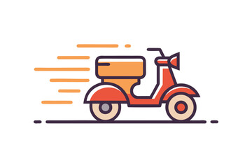 Motorbike courier speed lines icon fast delivery concept