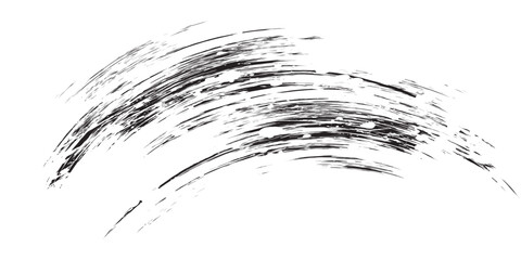 abstract brush stroke, black ringlet of hair