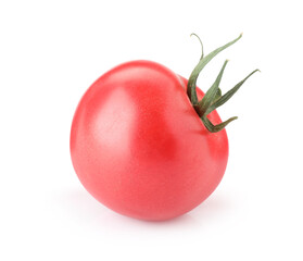 One ripe red tomato isolated on white