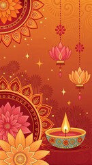 beautiful decorative diwali banner background