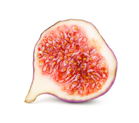 Piece of ripe fig isolated on white