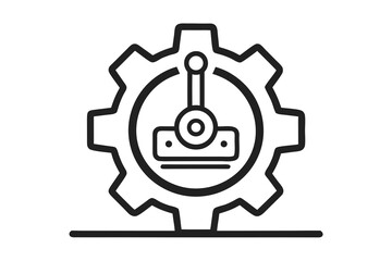 Steam platform icon minimal cogwheel merged with gears